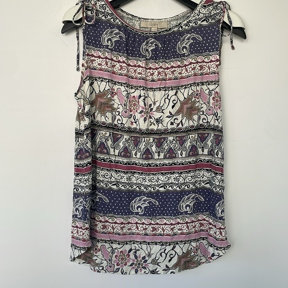 LOFT Purple and Pink Sleeveless Tank Top Medium - Picture 10 of 15